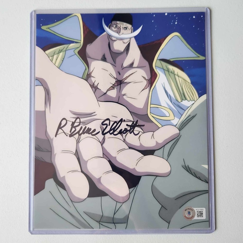 One Piece Whitebeard Autograph 8x10 Signed by R. Bruce Elliott - Beckett COA